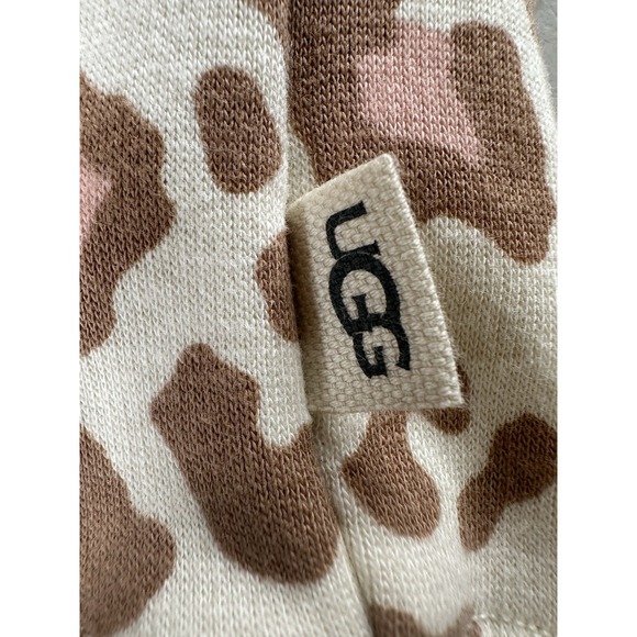 Ugg Women's Beige Kes Leopard Print Fleece Soft Hoodie Size Medium - Picture 13 of 16